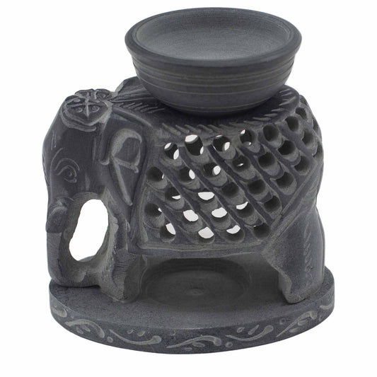 Soapstone Oil Burner – Standing Elephant | For Wax Melts & Fragrance Oils