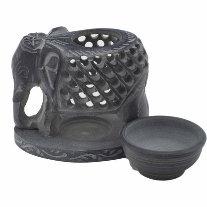 Soapstone Oil Burner – Standing Elephant | For Wax Melts & Fragrance Oils