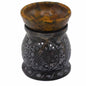 Mandala Flower Soapstone Oil Burner – Black & Yellow | For Wax Melts & Fragrance Oils