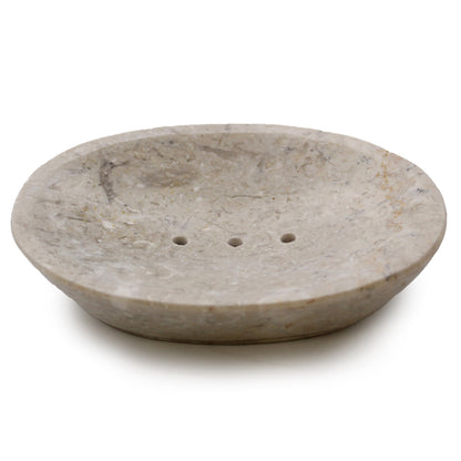 Cream Marble Stone Soap Dish – Classic Oval | Hand-Carved Natural Stone