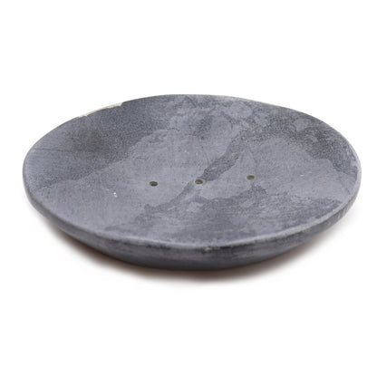 Grey Soapstone Soap Dish – Classic Oval | Hand-Carved Metamorphic Rock