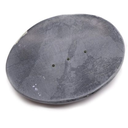 Grey Soapstone Soap Dish – Classic Oval | Hand-Carved Metamorphic Rock