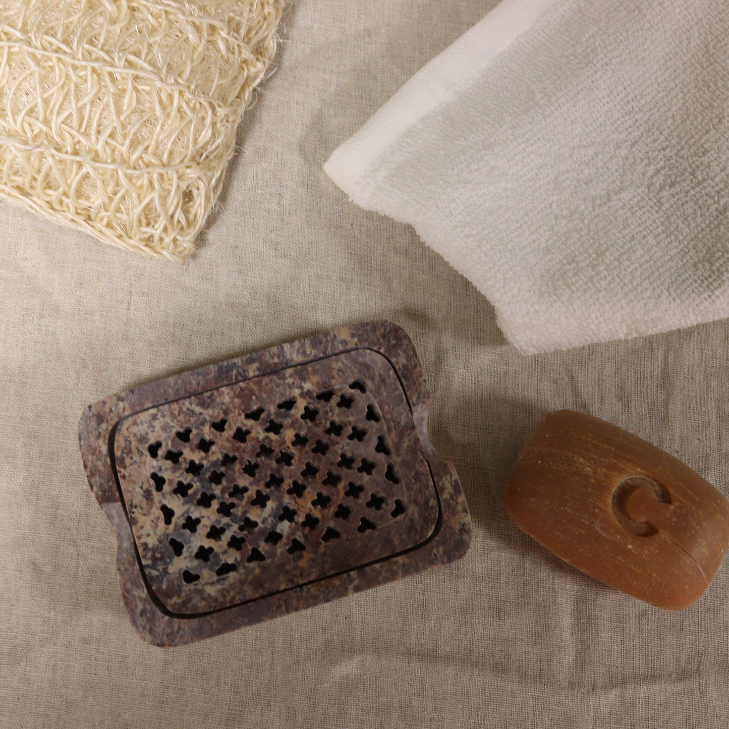 Soapstone Soap Dish & Drainer – Classic Square | Natural Stone Design