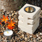 Sandstone Oil Burner – Abstract Cuts Design | Pure Sandstone Finish