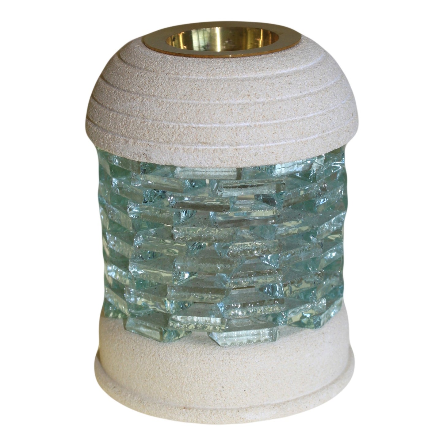 Sandstone Oil Burner – Round Glass | Sandstone & Glass Finish