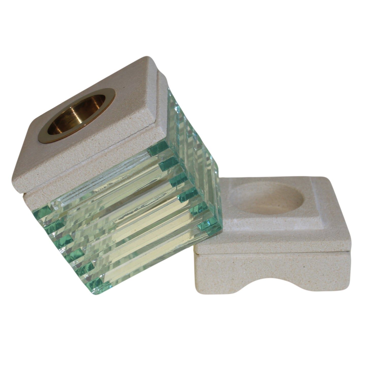 Sandstone Oil Burner – Square Glass | Sandstone & Glass Finish