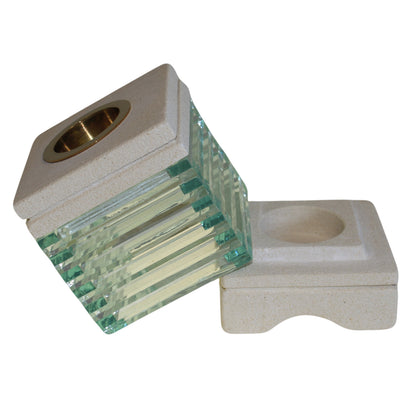 Sandstone Oil Burner – Square Glass | Sandstone & Glass Finish