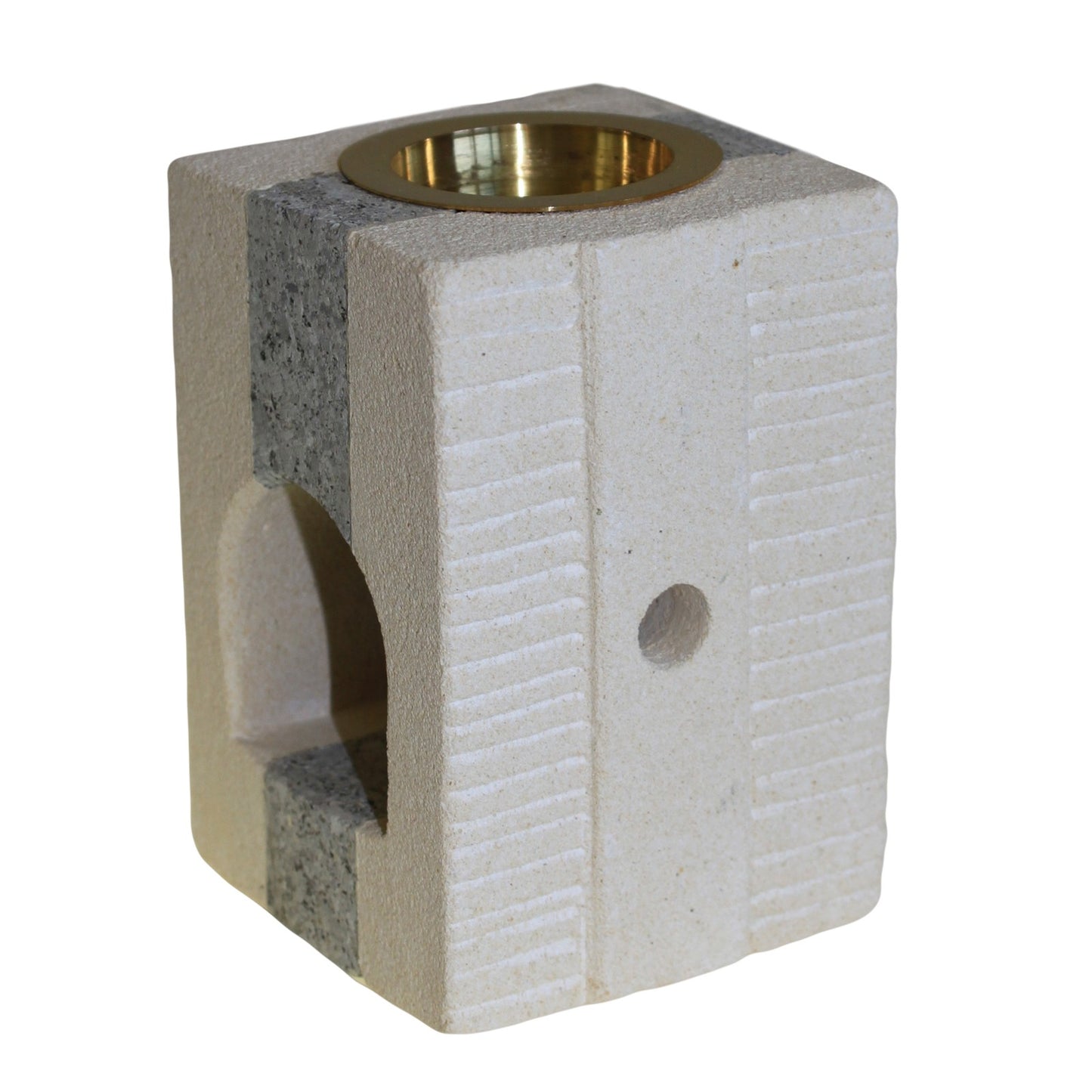 Sandstone Oil Burner – Square Shape | Sandstone & Grey Stone Finish