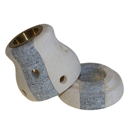 Sandstone Oil Burner – Curved Shape | Sandstone & Grey Stone Finish