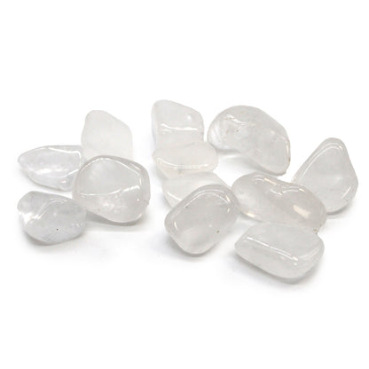 Clear Quartz Tumble Stones – Large | 24-Pack