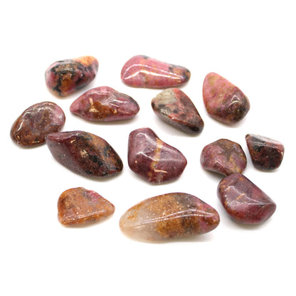Rhodonite Tumble Stones – Large | 24-Pack