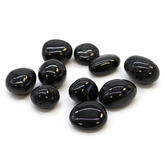 Black Tourmaline Tumble Stones – Large | 24-Pack