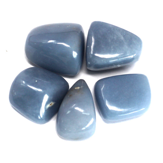 Angelite Tumble Stones – Premium | 4-Pack
