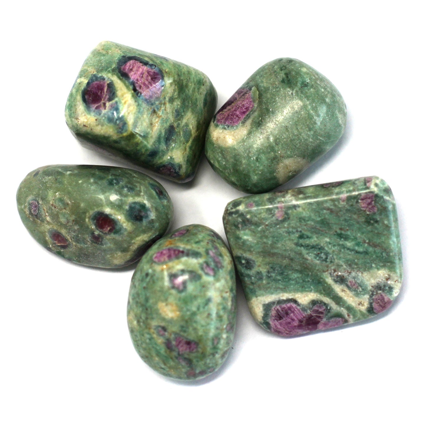 Ruby Fuchsite Tumble Stones – Premium | 4-Pack