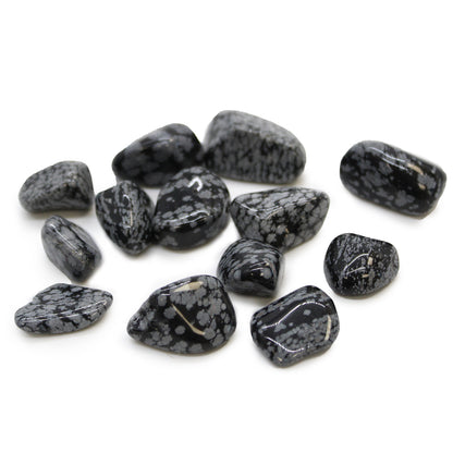 Obsidian Snowflake Tumble Stones – Large | 24-Pack