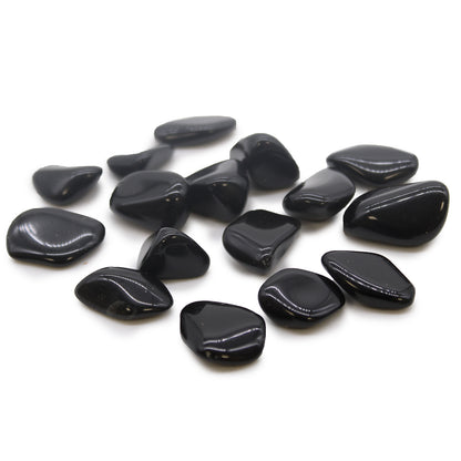 Black Obsidian Tumble Stones – Medium | 24-Pack