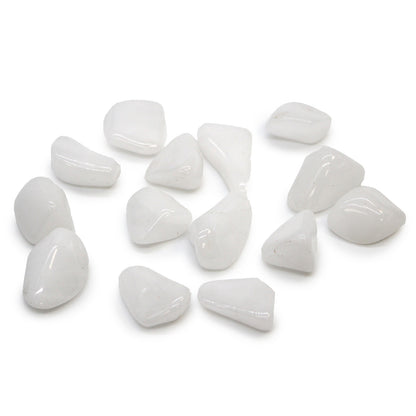 Snow Quartz Tumble Stones – Medium | 24-Pack