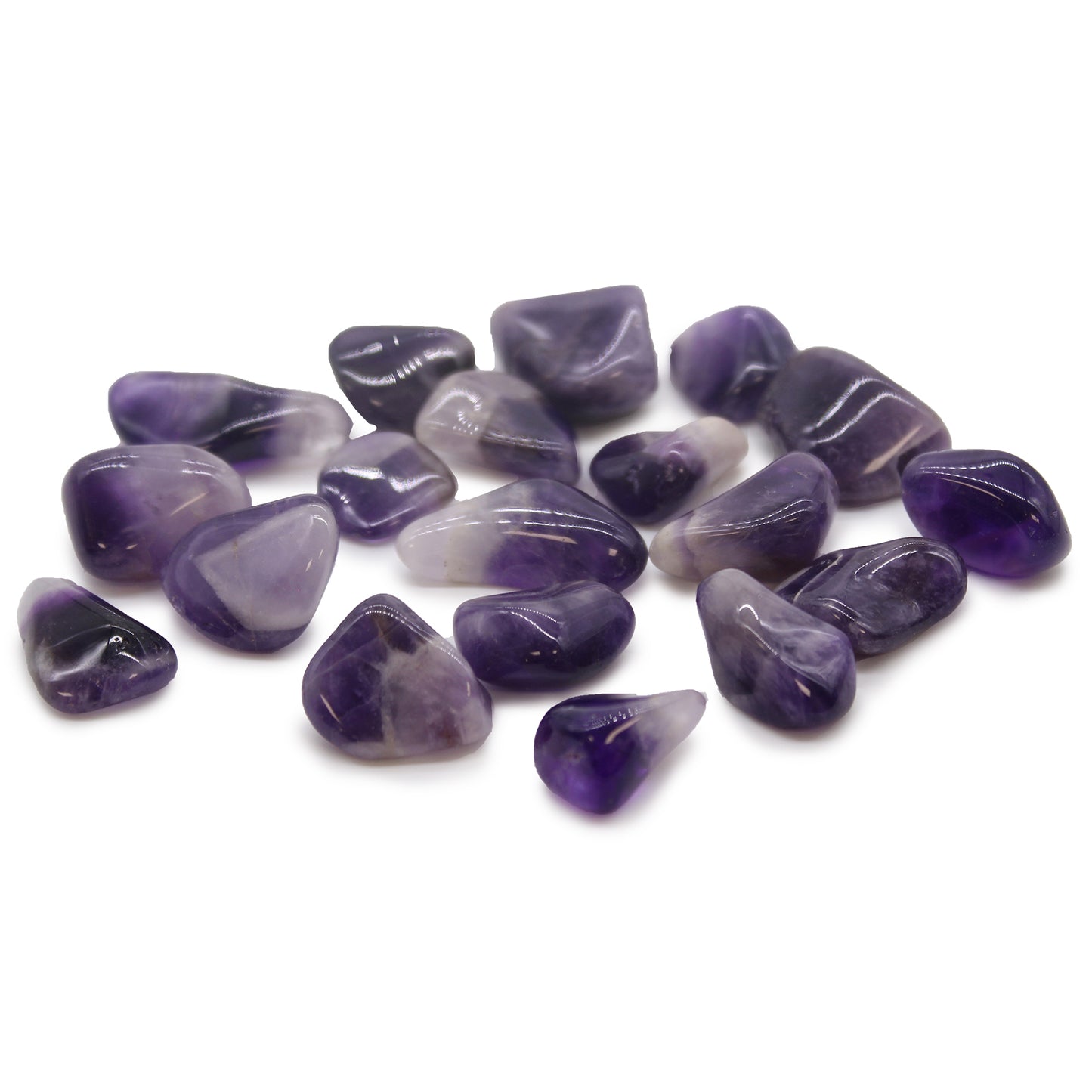 Amethyst (Banded) Tumble Stones – Medium | 24-Pack