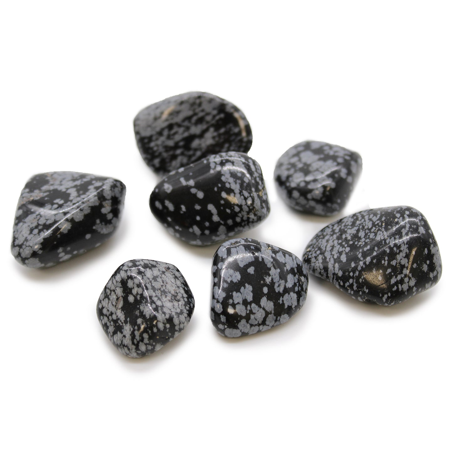 Obsidian Snowflake Tumble Stones – Extra Large | 18-Pack