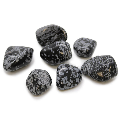 Obsidian Snowflake Tumble Stones – Extra Large | 18-Pack
