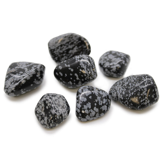 Obsidian Snowflake Tumble Stones – Extra Large | 18-Pack