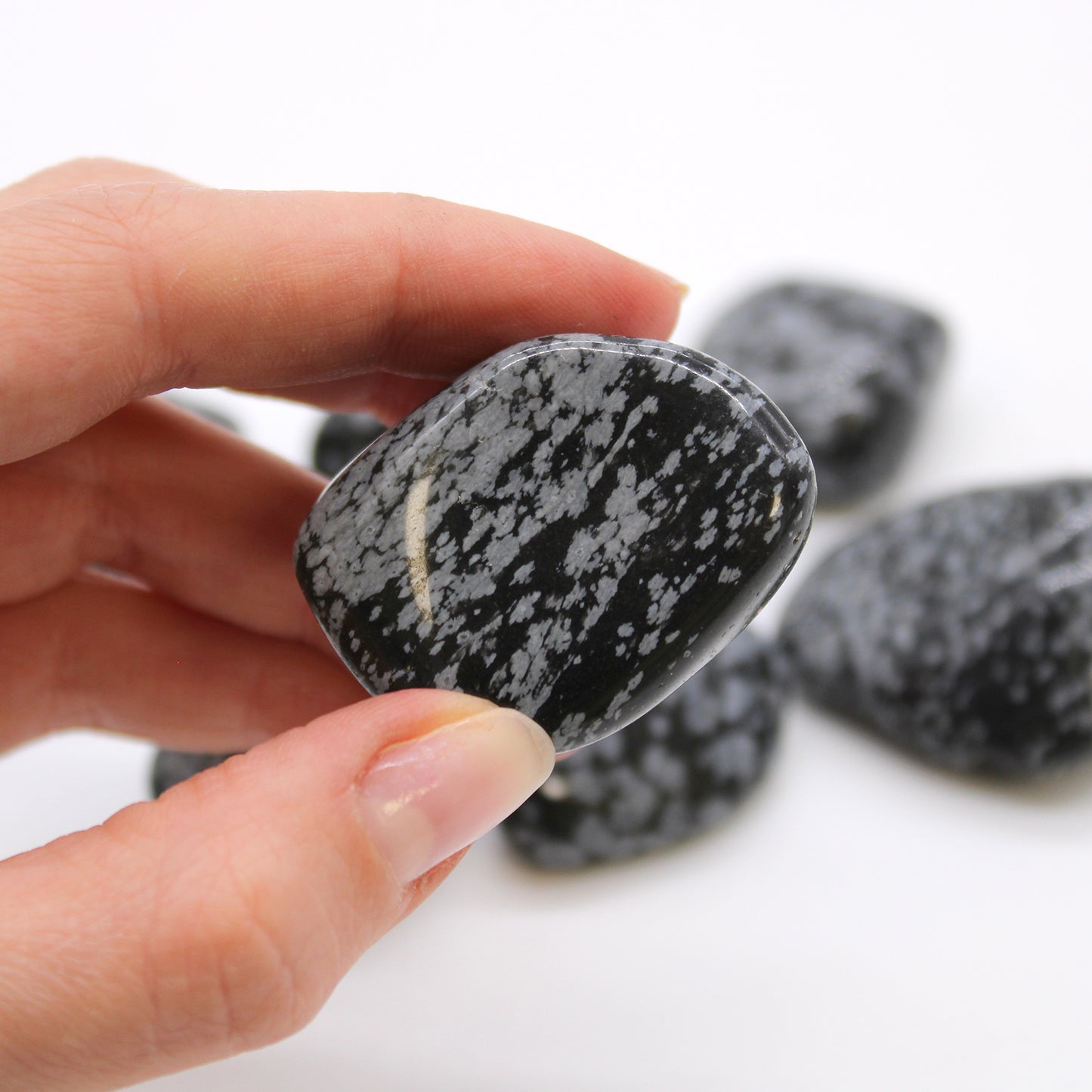 Obsidian Snowflake Tumble Stones – Extra Large | 18-Pack