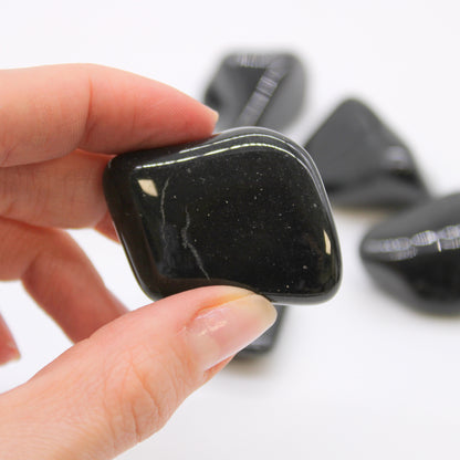 Black Tourmaline Tumble Stones – Extra Large | 18-Pack