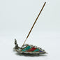 Tibetan Incense Holder – Buddha Leaf | Handcrafted Ceramic Symbol of Peace