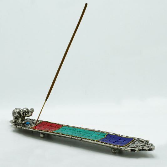 Long Tibetan Incense Holder – Elephant | Symbol of Strength & Good Fortune