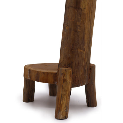 Natural Teak Log Shelf Display – 3 Shelves (100cm) | Handmade Wooden Furniture