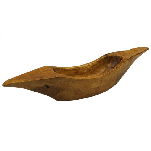 Natural Teak Root Wooden Bowl – Greek Style | Hand-Carved Rustic Serving & Display Bowl