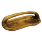 Natural Teak Root Wooden Bowl – Long with Handle | Hand-Carved Rustic Serving & Display Bowl