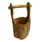 Natural Teak Root Wooden Bowl – Well Bucket | Hand-Carved Rustic Serving & Display Bowl