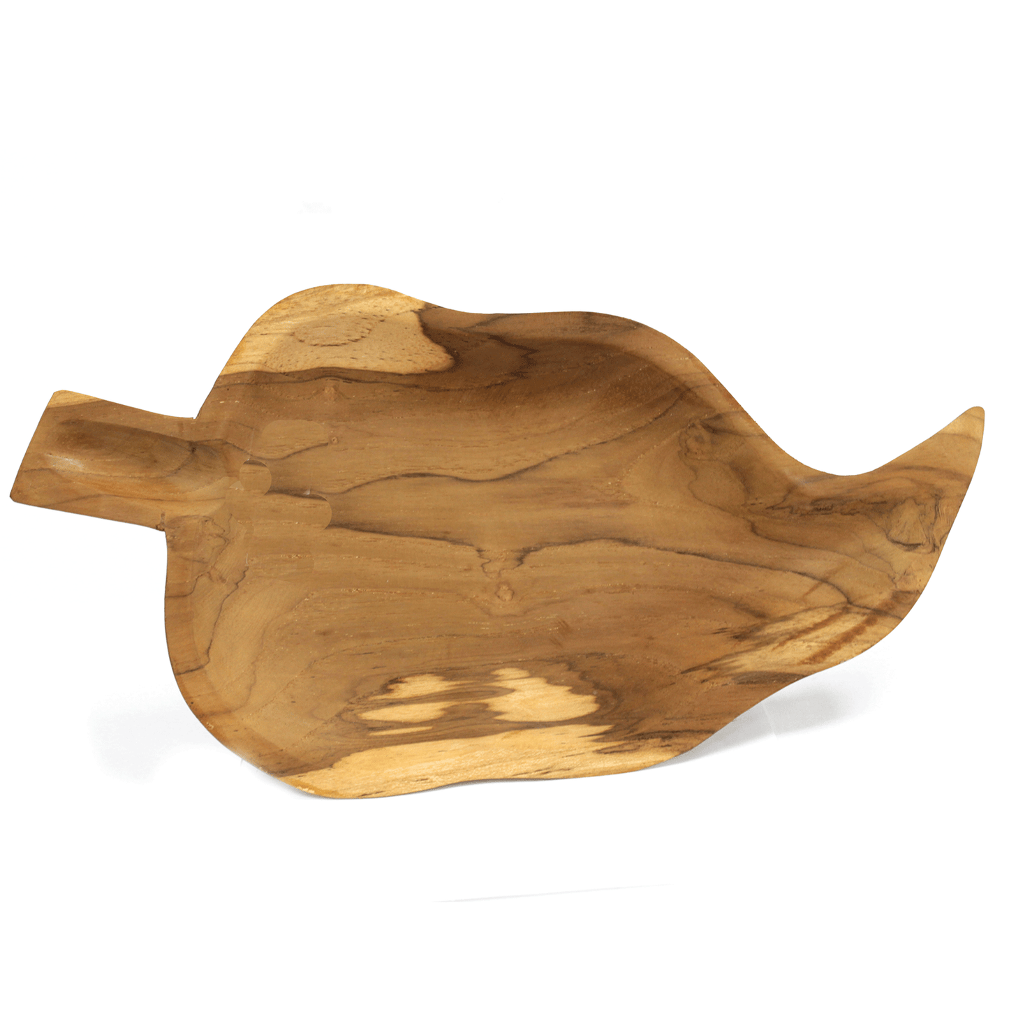 Natural Teak Root Wooden Bowl – Leaf Shaped | Hand-Carved Rustic Serving & Display Bowl