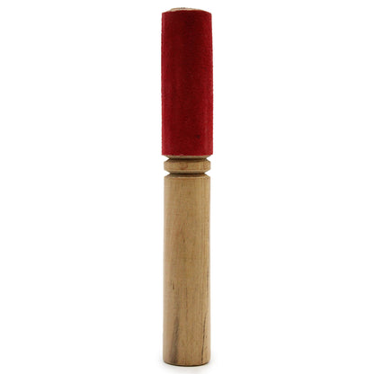 Wooden Singing Bowl Striker – Sheesham with Velvet Wrap (19cm) | Soft-Edged Striker for Controlled, Gentle Tone