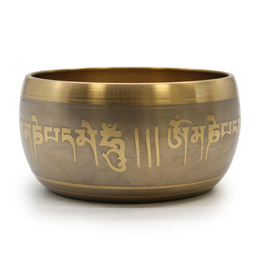 Buddhist Singing Bowl – Five Buddhas (11cm) | Handcrafted Brass Meditation Bowl