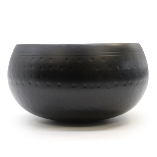 Black Beaten Singing Bowl – Large (18cm) | Handcrafted Brass Bowl for Meditation