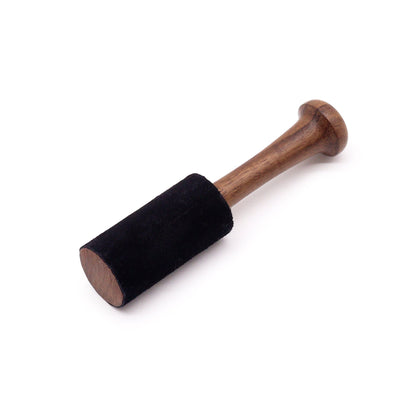 Classic Wooden Singing Bowl Mallet – Indian Laurel (13cm) | Velvet Wrap & Handle