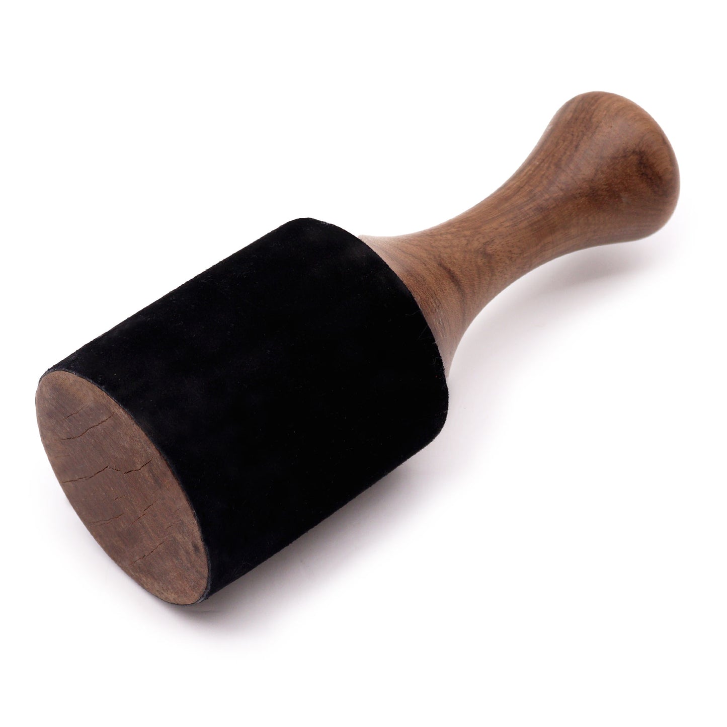 Extra Large King Wooden Singing Bowl Mallet – Indian Laurel (26x9.5cm) | Velvet Wrap & Handle