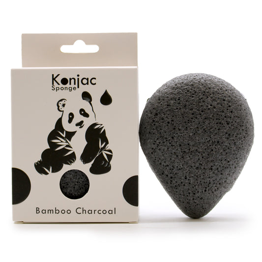 Teardrop Konjac Sponge – Bamboo Charcoal | Antibacterial