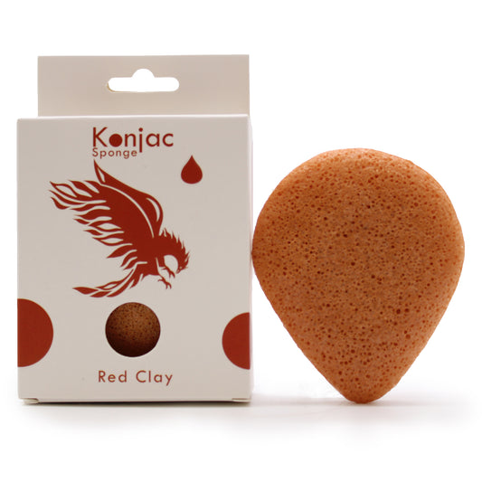 Teardrop Konjac Sponge – Red Clay | Rejuvenating