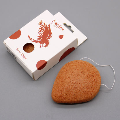 Teardrop Konjac Sponge – Red Clay | Rejuvenating