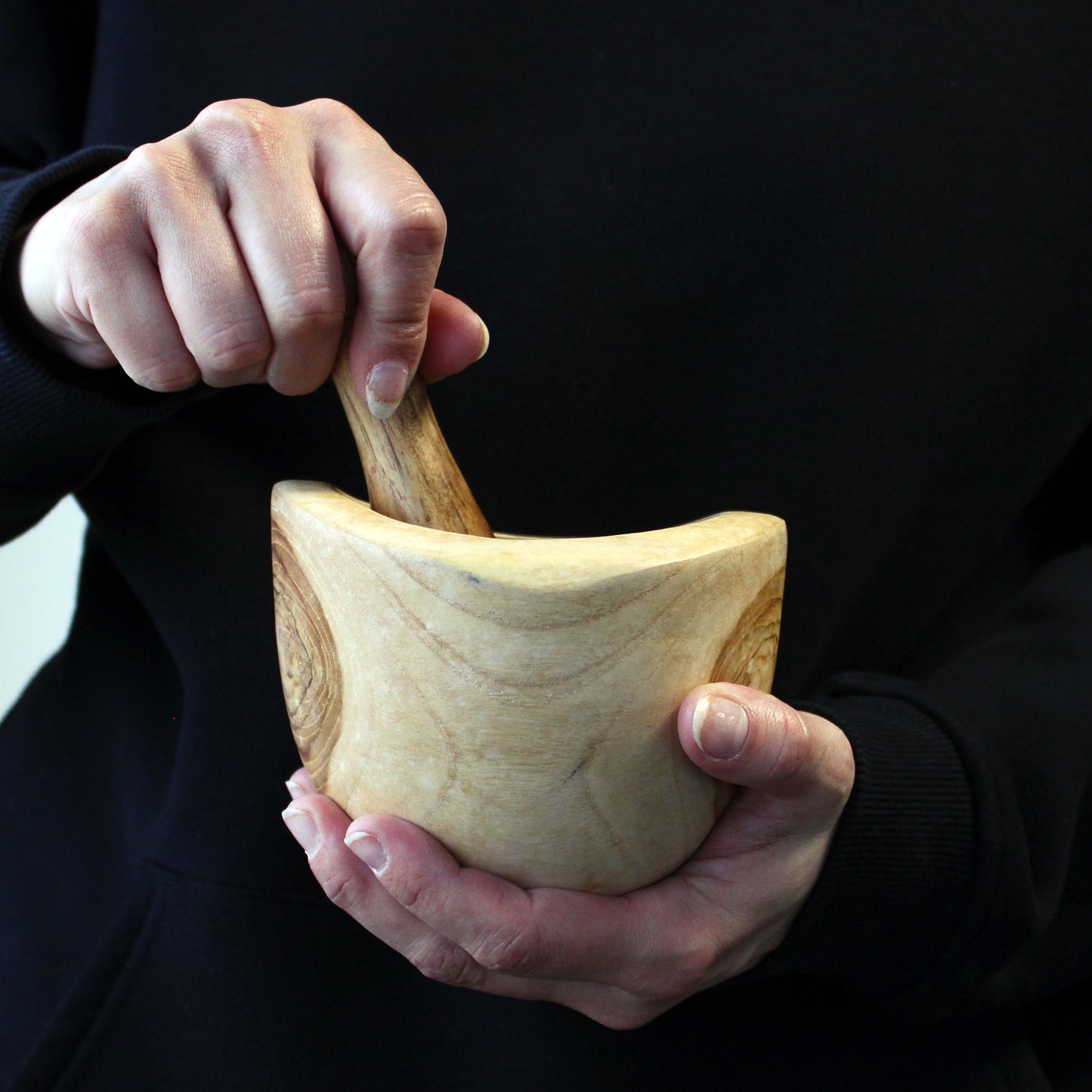 Natural Teak Pestle & Mortar – Medium | Handmade in Bali
