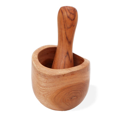 Natural Teak Pestle & Mortar – Small | Handmade in Bali