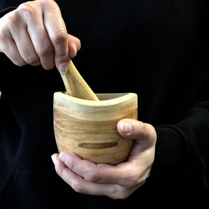 Natural Teak Pestle & Mortar – Small | Handmade in Bali