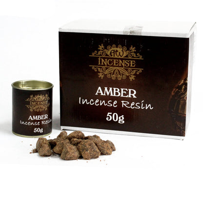 Ancient Wisdom Aromatics Incense Resin – Amber 50g Tub | Natural Ritual Resin for Charcoal Burning