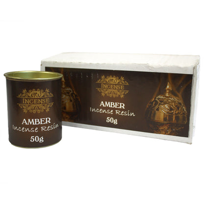 Ancient Wisdom Aromatics Incense Resin – Amber 50g Tub | Natural Ritual Resin for Charcoal Burning