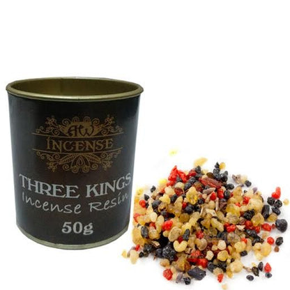 Ancient Wisdom Aromatics Incense Resin – Three Kings 50g Tub | Natural Ritual Resin for Charcoal Burning