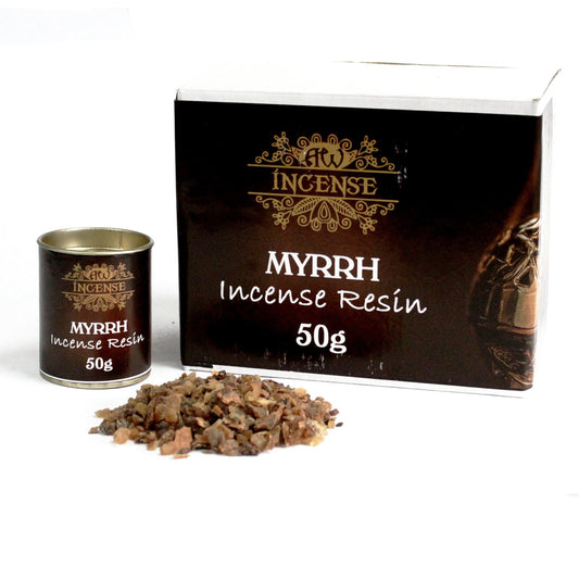 Ancient Wisdom Aromatics Incense Resin – Myrrh 50g Tub | Natural Ritual Resin for Charcoal Burning