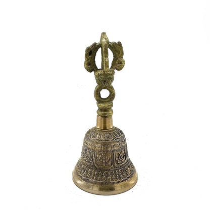 Tibetan Brass Hand Bell – Small | Calming, Resonant & Artisan-Crafted